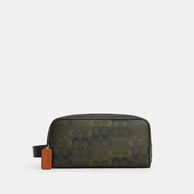 Coach Outlet Large Travel Kit In Signature Camo Print In Purple