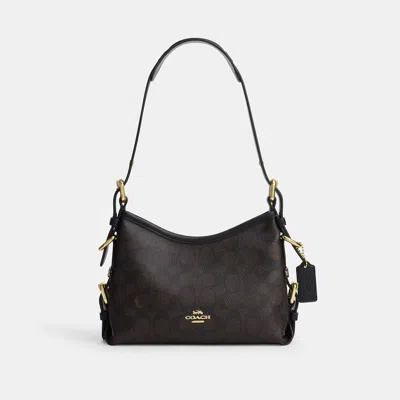 Coach Outlet Laurel Shoulder Bag 22 With Buckles In Gold/walnut/black