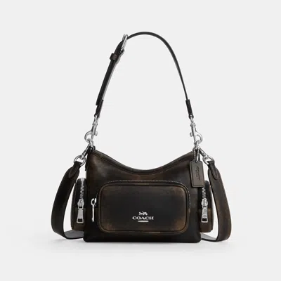 Coach Outlet Laurel Shoulder Bag 22 With Pockets In Loved Leather In Pink