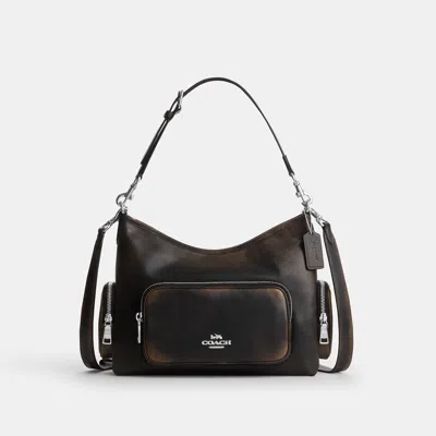Coach Outlet Laurel Shoulder Bag With Pockets In Loved Leather In Brown
