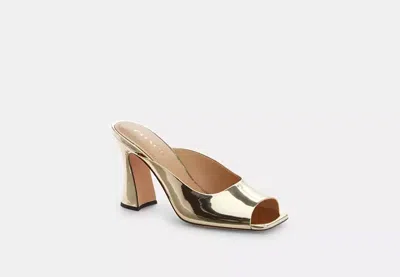 Coach Outlet Laurence Sandal In Metallic In Yellow