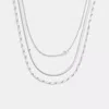 Coach Outlet Layered Chain Necklace In Silver