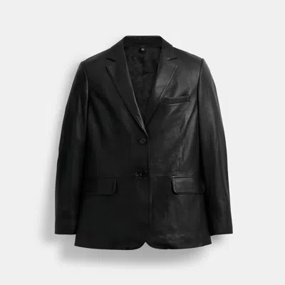 Coach Outlet Leather Blazer In Black