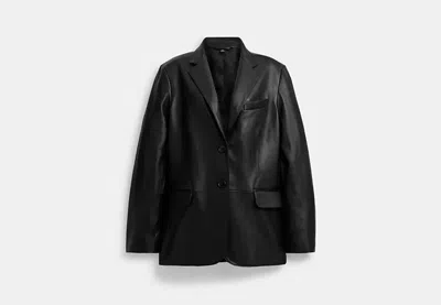 Coach Outlet Leather Blazer In Black