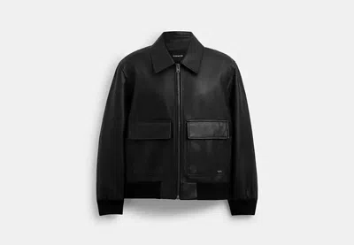 Coach Outlet Leather Flight Jacket In Black