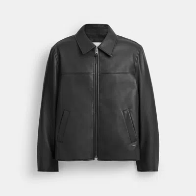Coach Outlet Leather Jacket In Black