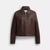 Coach Outlet Leather Jacket In Brown