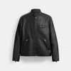 Coach Outlet Leather Racer Jacket In Black
