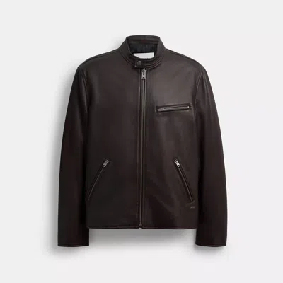 Coach Outlet Leather Racer Jacket In Brown
