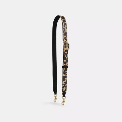 Coach Outlet Leather Strap With Leopard Print In Multi
