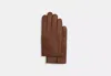 Coach Outlet Leather Tech Gloves In Brown