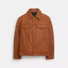 Coach Outlet Leather Trucker Jacket In Brown