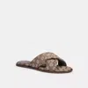 Coach Outlet Link Criss Cross Slide In Signature Jacquard In Brown
