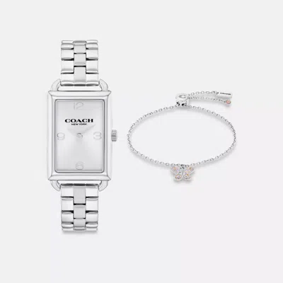 Coach Outlet Liz Watch Gift Set, 30 Mm X 22 Mm In Silver