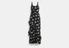 COACH OUTLET LONG FLORAL RUFFLE DRESS