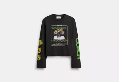 Coach Outlet Long Sleeve Graphic T-shirt In Organic Cotton In Black