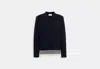 Coach Outlet Long Sleeve Knit Polo In Blue