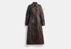 COACH OUTLET LONG UPCRAFTED LEATHER TRENCH COAT