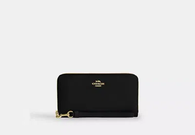 Coach Outlet Long Zip Around Wallet In Black