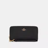 Coach Outlet Long Zip Around Wallet In Signature Jacquard In Black