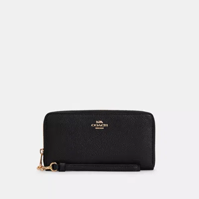 Coach Outlet Long Zip Around Wallet In Black