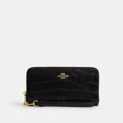 Coach Outlet Long Zip Around Wallet In Black