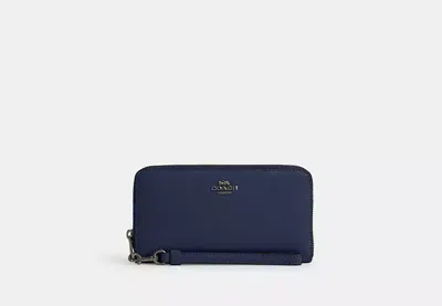 Coach Outlet Long Zip Around Wallet In Blue