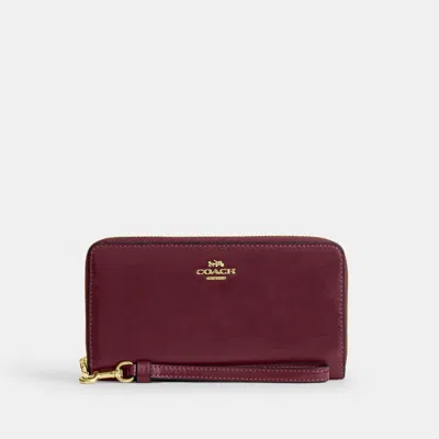 Coach Outlet Long Zip Around Wallet In Burgundy