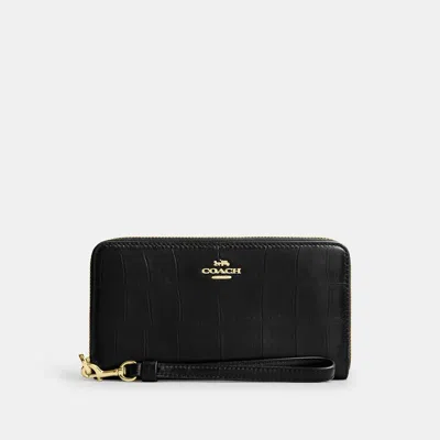 Coach Outlet Long Zip Around Wallet In Gold/black