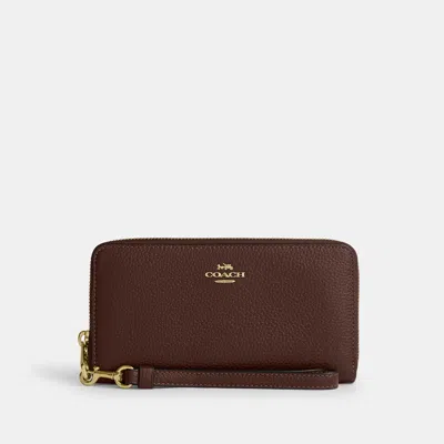 Coach Outlet Long Zip Around Wallet In Gold/maple
