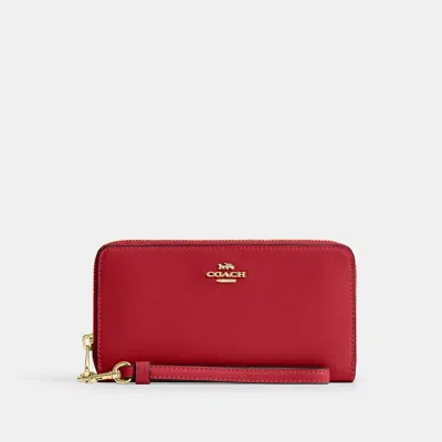 Coach Outlet Long Zip Around Wallet In Gold/poppy