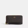 Coach Outlet Long Zip Around Wallet In Signature Canvas In Multi