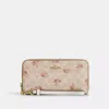 Coach Outlet Long Zip Around Wallet In Signature Canvas With Floral Print In Multi
