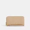 Coach Outlet Long Zip Around Wallet In Signature Leather In Neutral