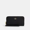Coach Outlet Long Zip Around Wallet With Detachable Card Case In Black