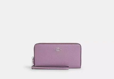 Coach Outlet Long Zip Around Wallet With Detachable Card Case In Purple
