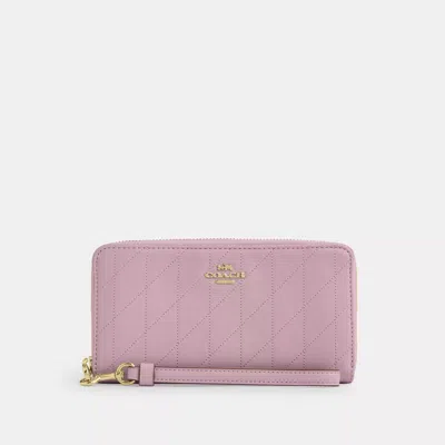 Coach Outlet Long Zip Around Wallet With Quilting In Multi