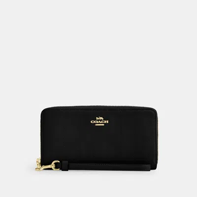 Coach Outlet Long Zip Around Wallet With Quilting In Multi