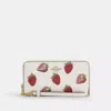 Coach Outlet Long Zip Around Wallet With Strawberry Print