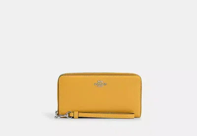 Coach Outlet Long Zip Around Wallet In Yellow