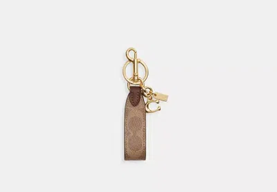 Coach Outlet Loop Bag Charm In Signature Canvas In Multi