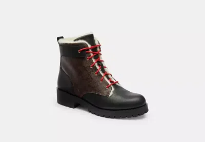 Coach Outlet Lorraine Bootie In Signature Canvas In Black