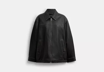 Coach Outlet Loved Oversized Leather Jacket In Black