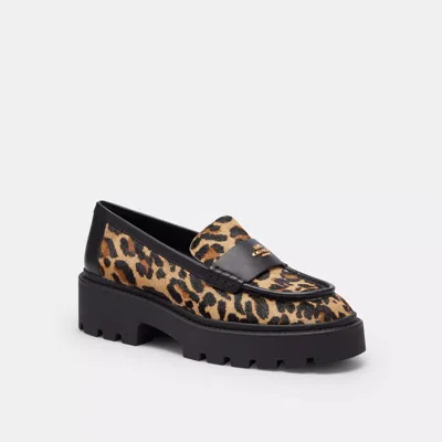 Coach Outlet Lucy Loafer With Leopard Print In Brown