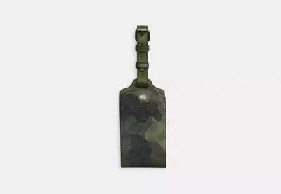 Coach Outlet Luggage Tag In Signature Camo Print In Green