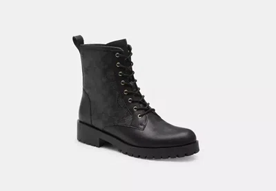 Coach Outlet Lyra Bootie In Signature Canvas In Black
