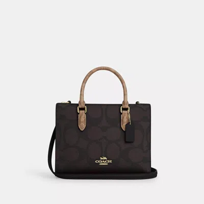 Coach Outlet Maggie Small Tote Bag In Blocked Signature Canvas In Multi