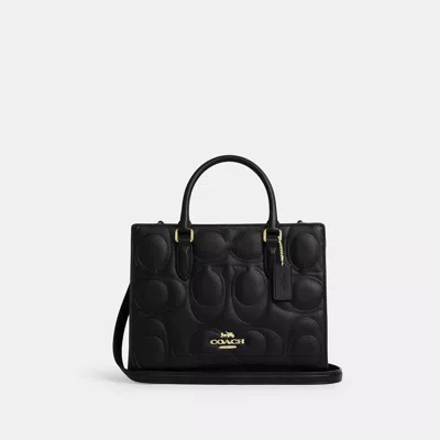 Coach Outlet Maggie Small Tote Bag In Signature Leather In Black