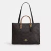 Coach Outlet Maggie Tote Bag In Blocked Signature Canvas In Brown