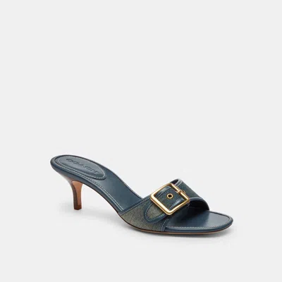 Coach Outlet Margot Sandal In Loved Denim In Blue